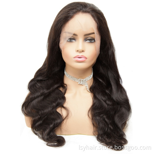 Wig Human Hair Virgin Brazilian Natural 100% Lace Front Wigs Body Wave, Transparent Ali Hair Queen Like Virgin Wigs With Frontal